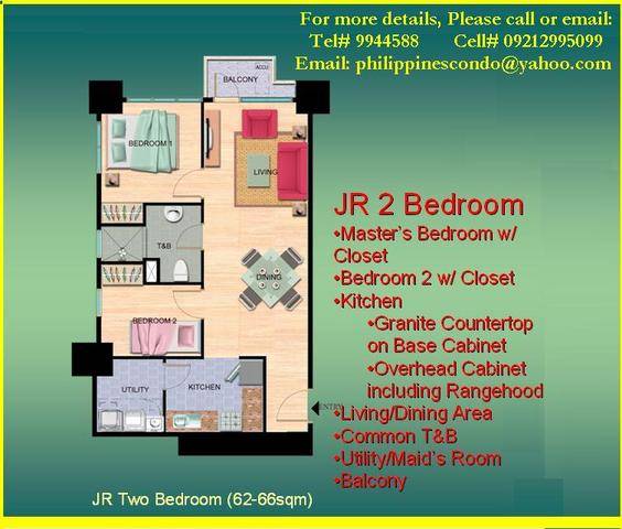 JR 2 BEDROOM UNIT (64SQM) "PRE-SELLING" @ THE GRAND MIDORI MAKATI