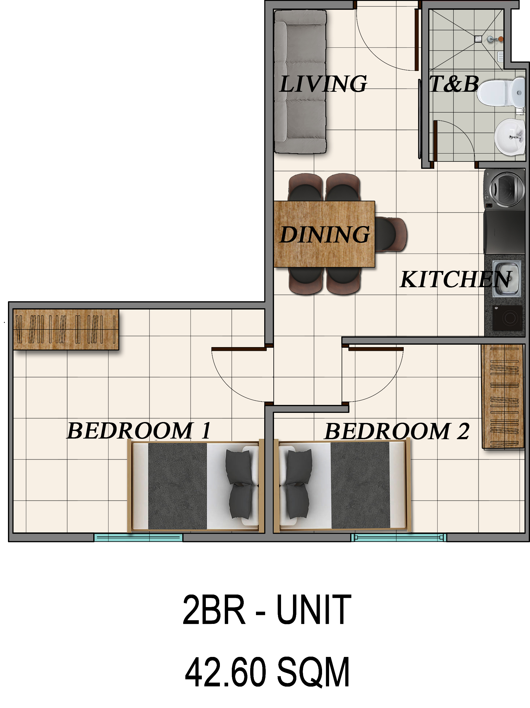 2 Bedroom Condo in Bacoor with Amenity View | The Meridian Bacoor
