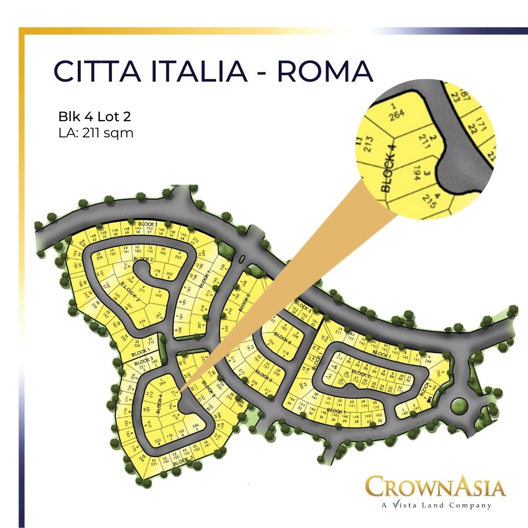 Lot only for sale in Crown Asia Citta Italia Roma (211sqm)