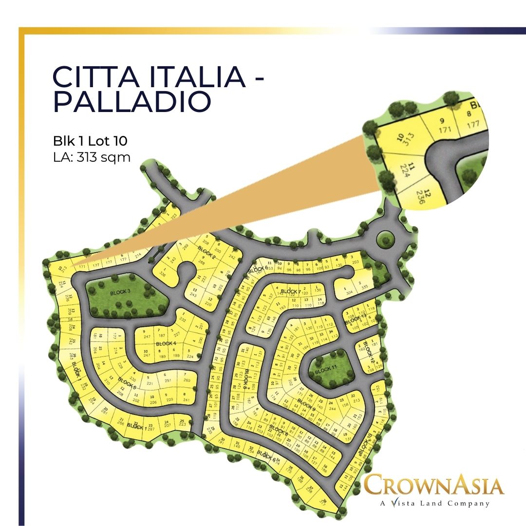 Lot for Sale – Citta Italia (Palladio Roma) at Bacoor, Cavite