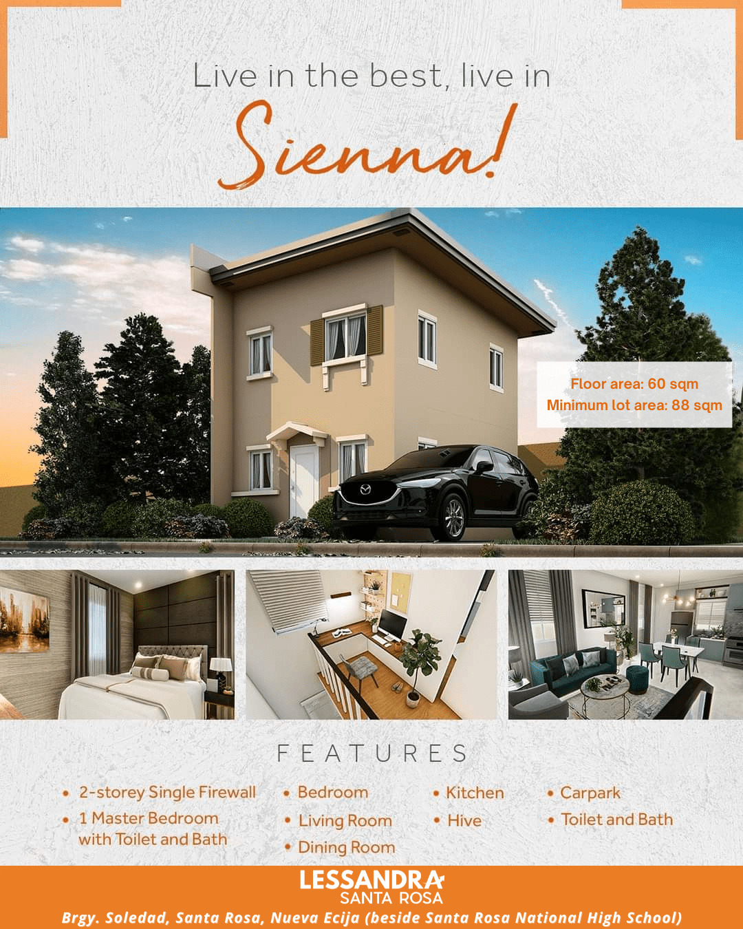 Affordable house and lot for sale in Santa Rosa Nueva Ecija – Sienna SF