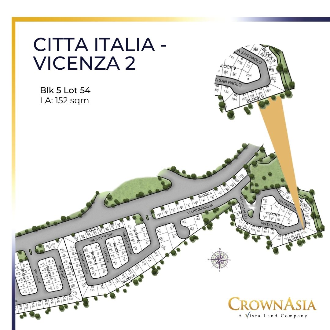 Lot For Sale in Bacoor: Citta Italia Venezia 2 (152sqm) ) by Crown Asia