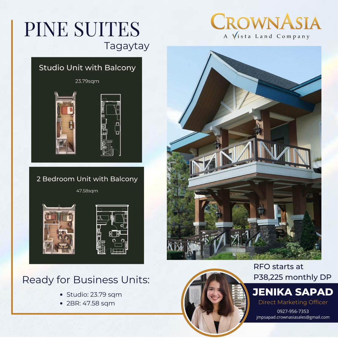2BR Condo Unit for Sale in Pine Suites, Tagaytay