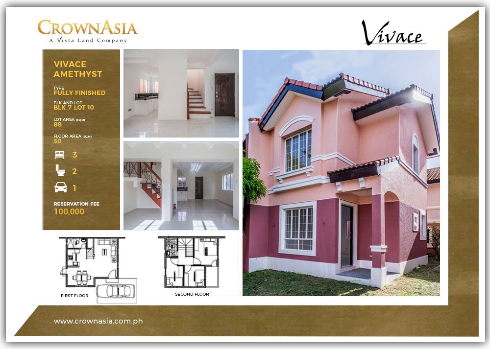 RFO 3 Bedroom House and Lot for sale in Imus, Cavite | Vivace by Crown Asia