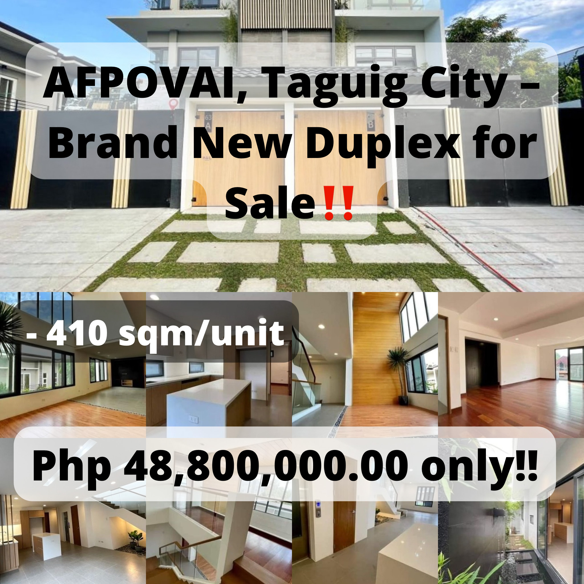 AFPOVAI, Taguig City – Brand New Duplex for Sale‼️