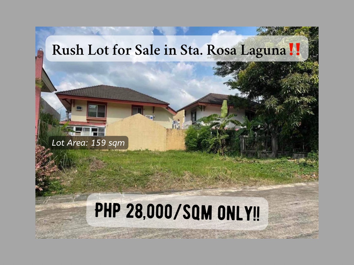 Rush Lot for Sale in Sta. Rosa Laguna‼️