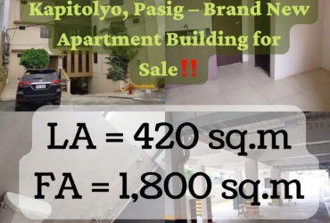 Kapitolyo, Pasig – Brand New Apartment Building for Sale‼️