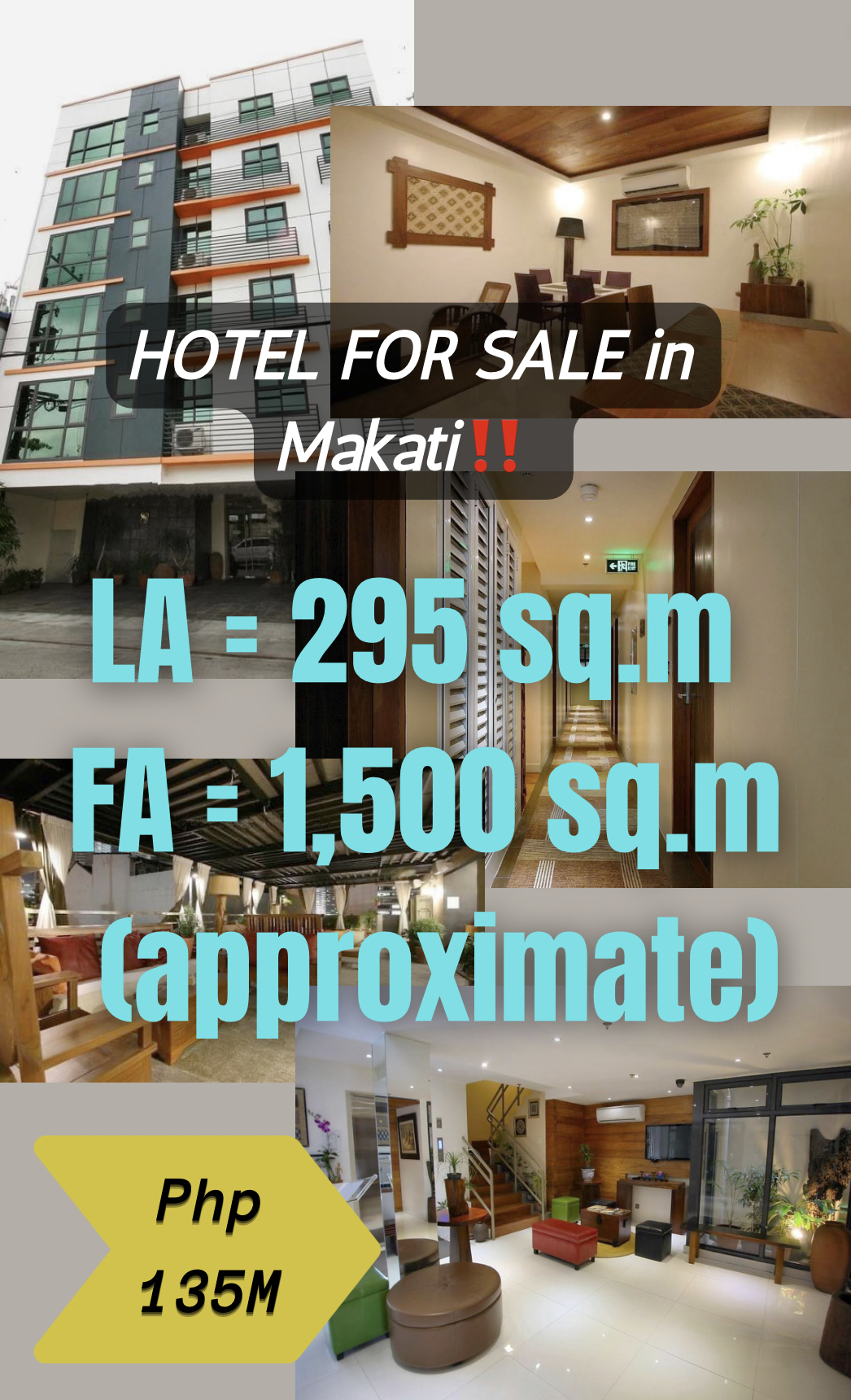 HOTEL FOR SALE with lobby and back office  in Makati‼️