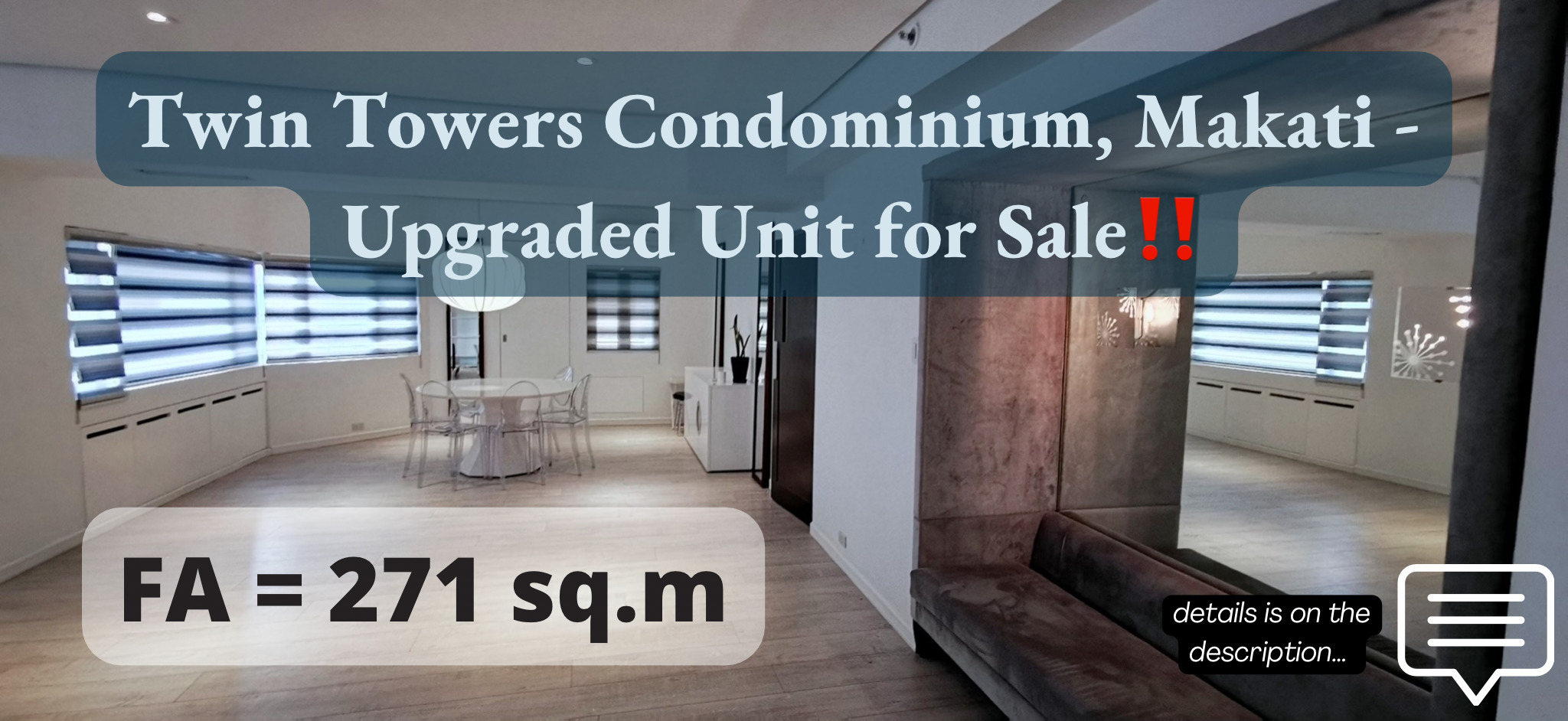 Twin Towers Condominium, Makati – Upgraded Unit for Sale‼️