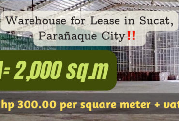 Warehouse for Lease in Sucat, Parañaque City‼️