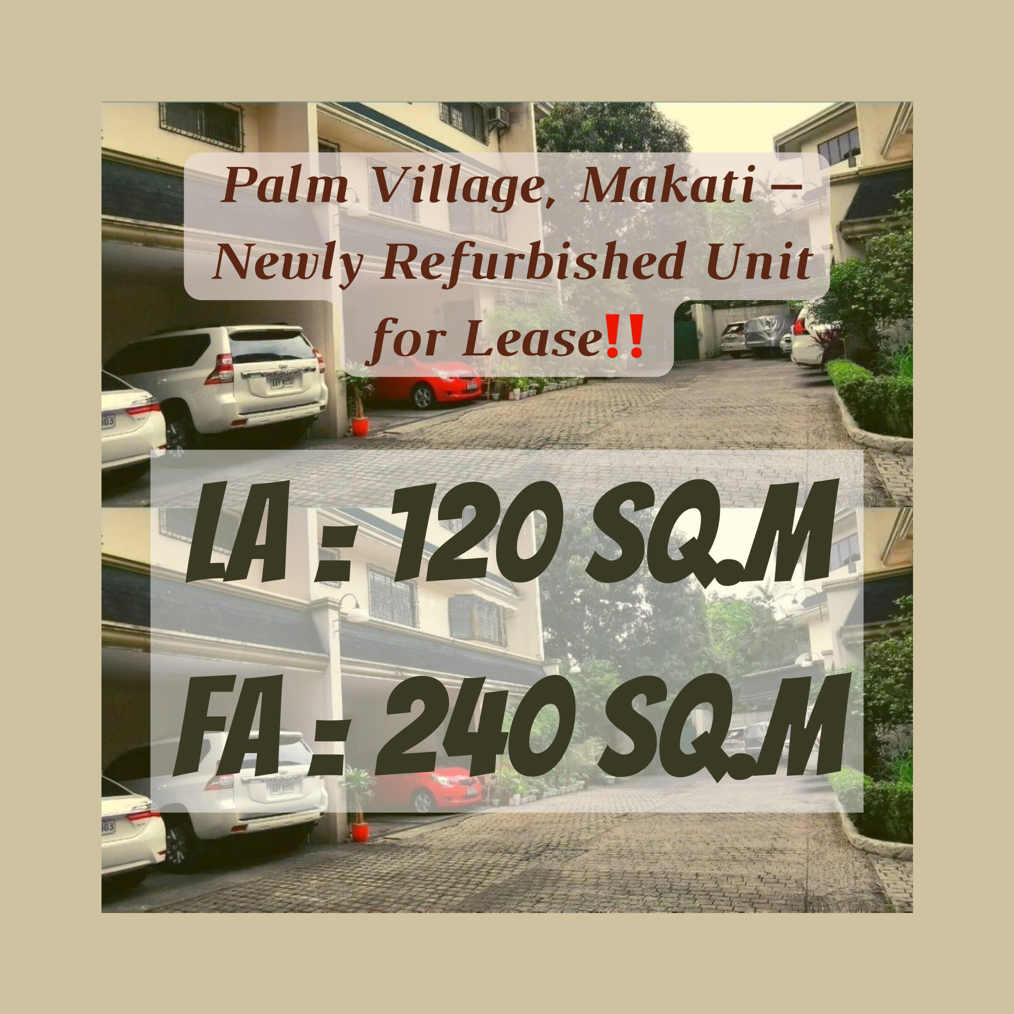 Palm Village, Makati – Newly Refurbished Unit for Lease‼️