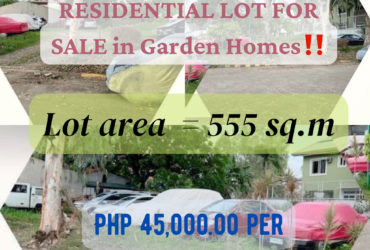 RESIDENTIAL LOT FOR SALE in Garden Homes – Parañaque City‼️