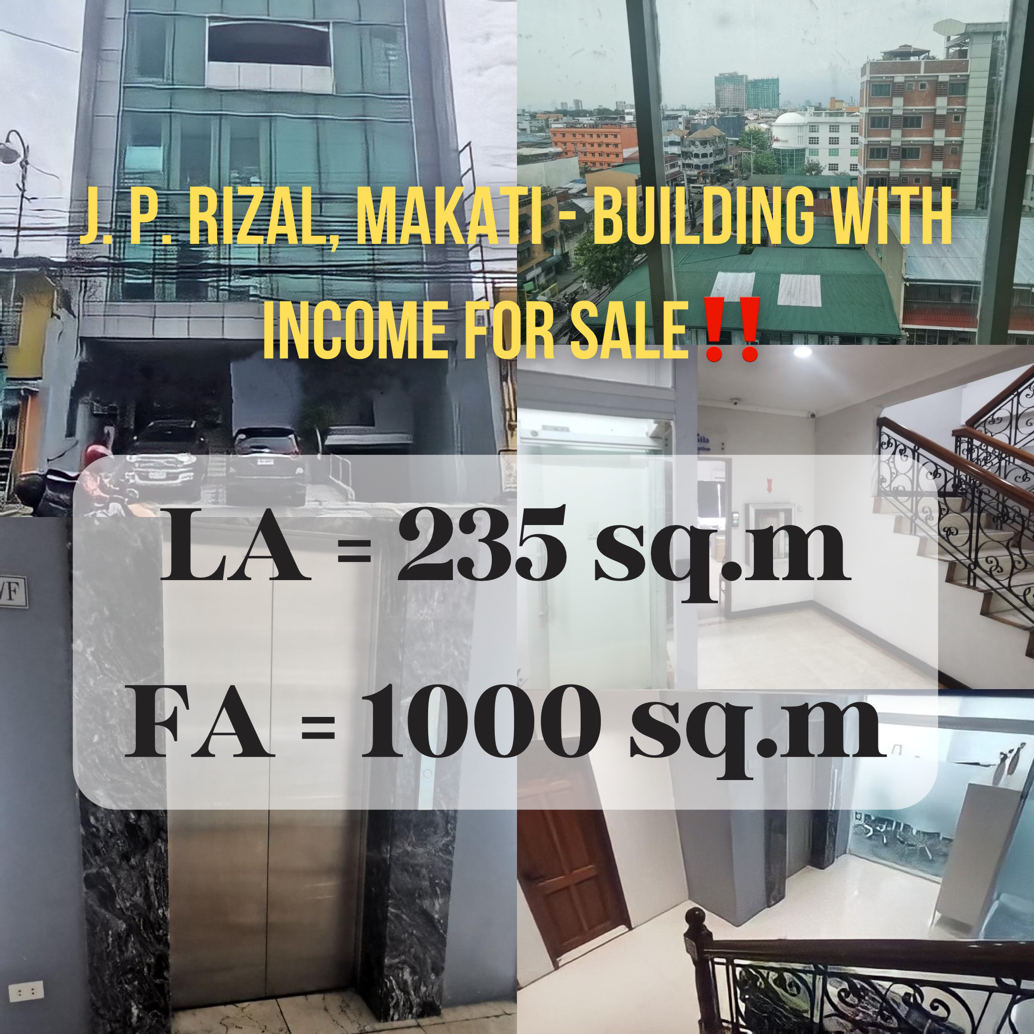 J. P. Rizal, Makati – Building with Income for Sale‼️