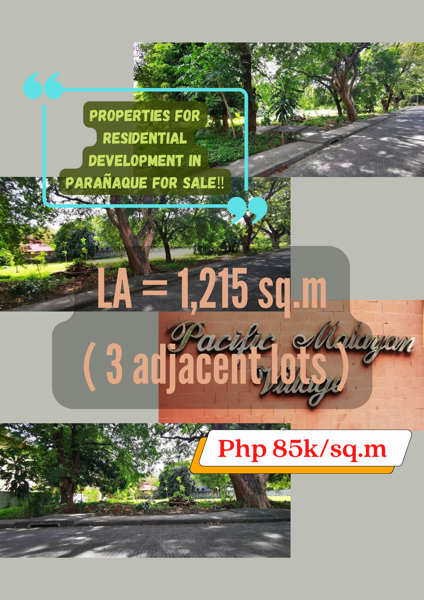 PROPERTIES FOR RESIDENTIAL DEVELOPMENT in Parañaque for Sale‼️