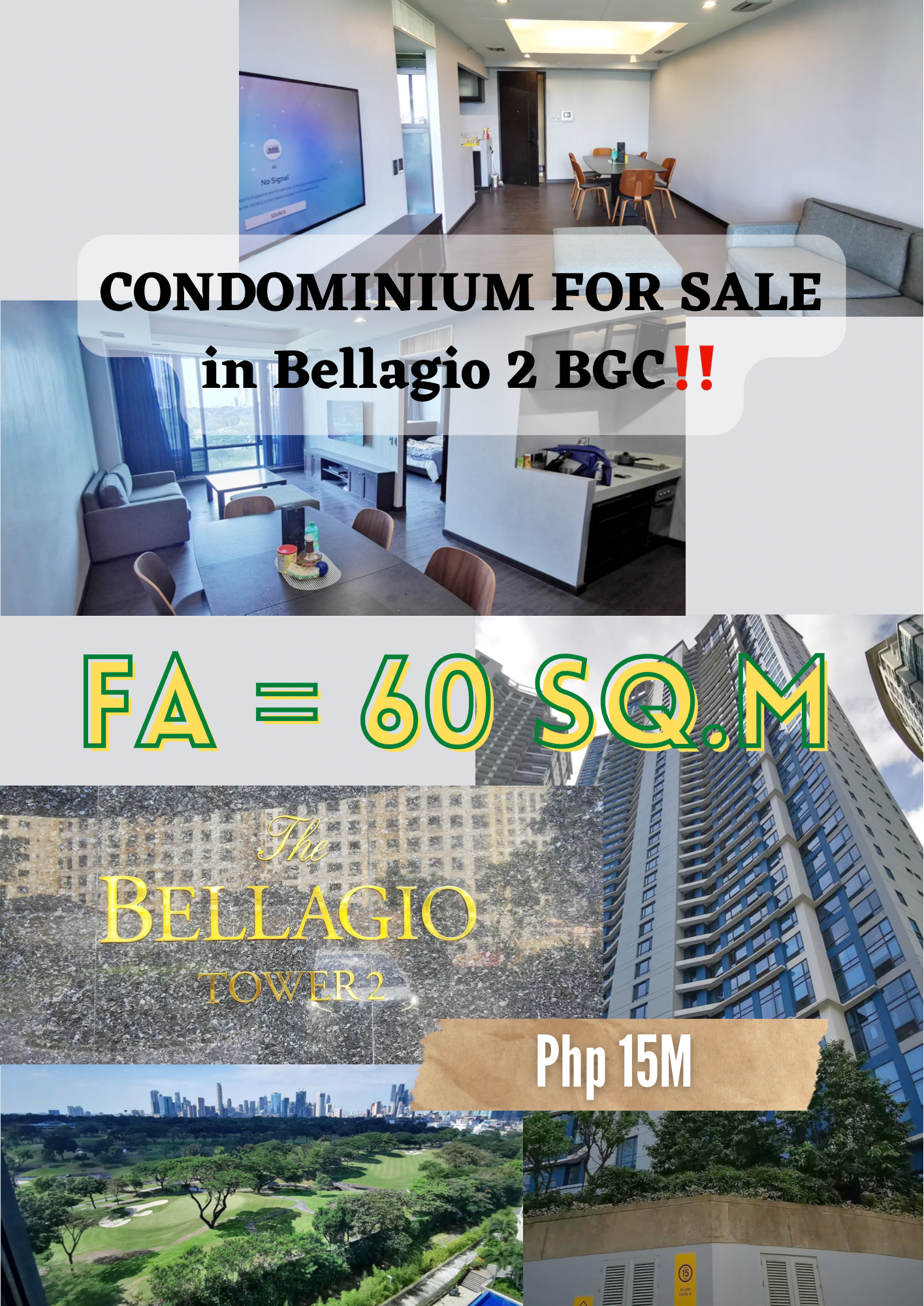 CONDOMINIUM FOR SALE in Bellagio 2 BGC, Taguig City‼️