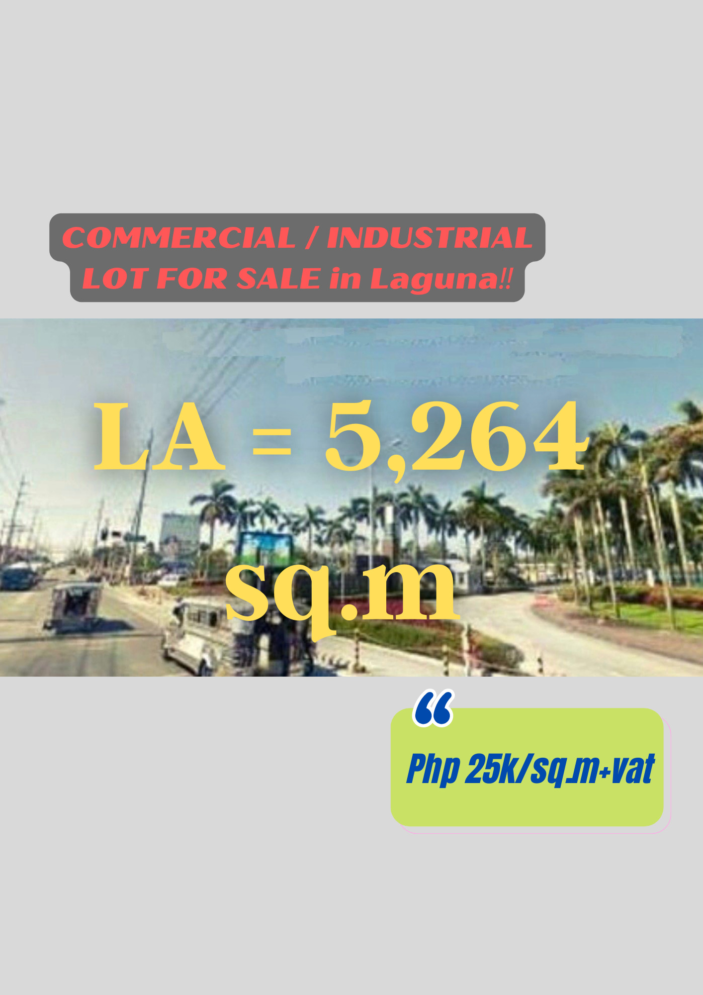 COMMERCIAL / INDUSTRIAL LOT FOR SALE in Calamba, Laguna‼️