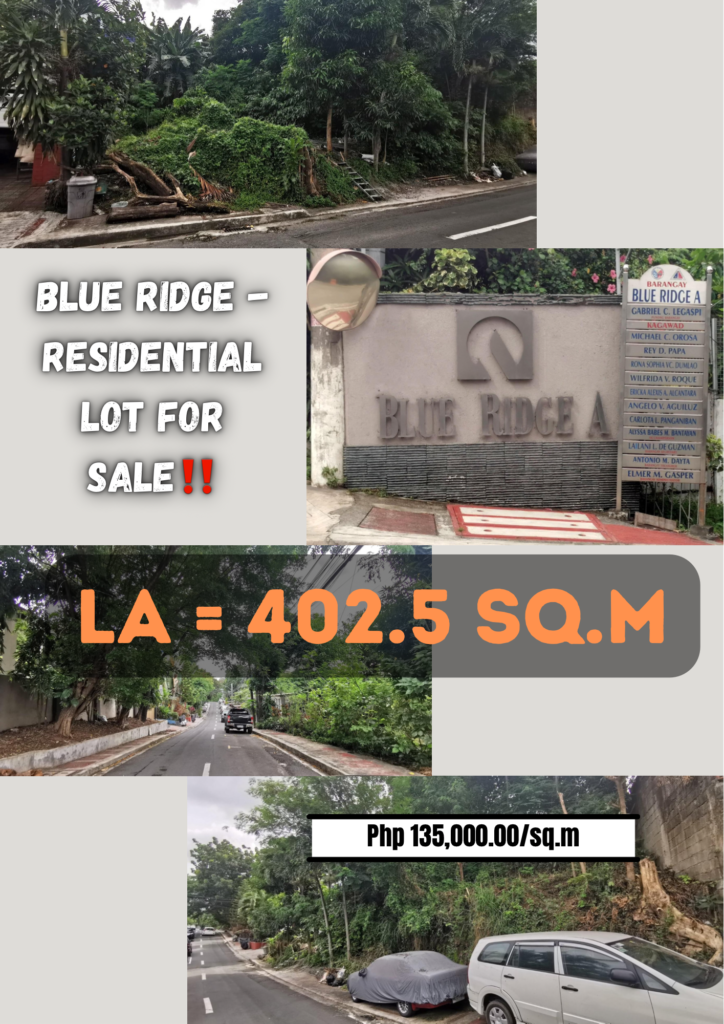 Blue Ridge A, Quezon City RESIDENTIAL LOT FOR SALE‼️ MoveInTheCity