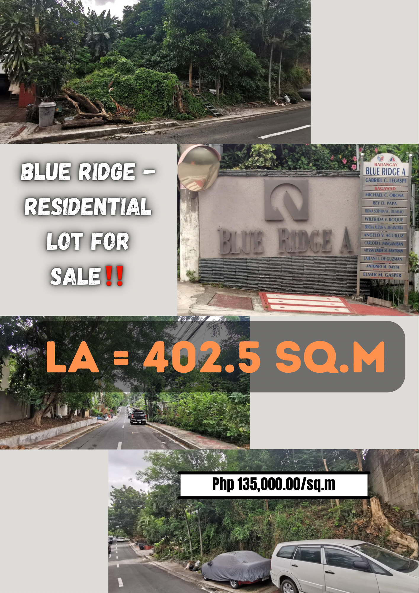 Blue Ridge A, Quezon City  – RESIDENTIAL LOT FOR SALE‼️