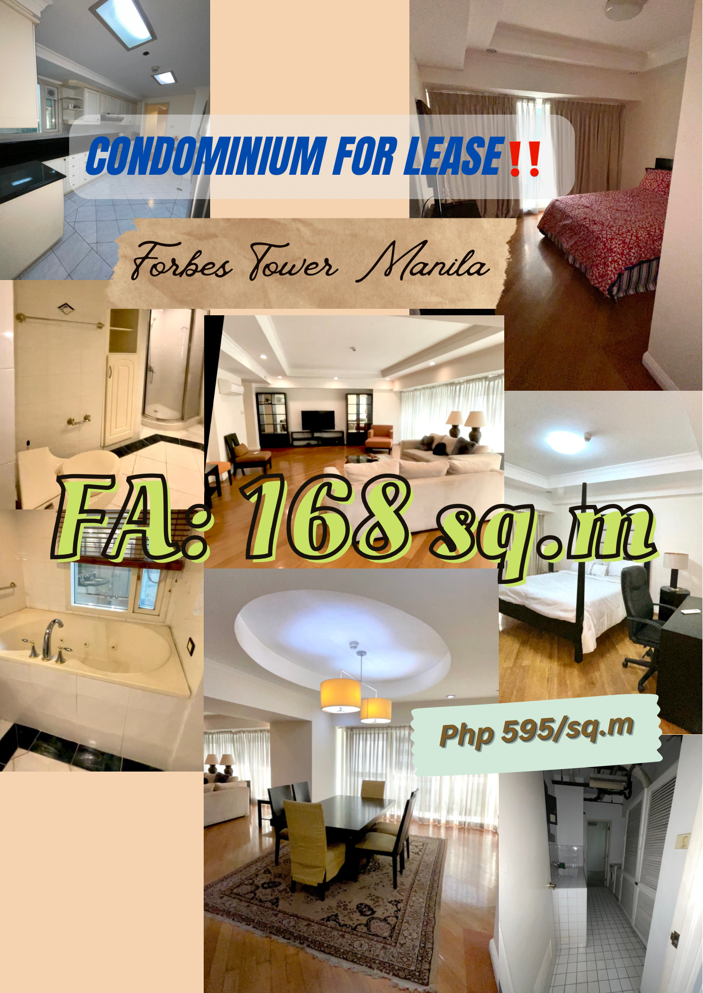Condominium for Lease in Valero Street, Forbes Tower Manila‼️