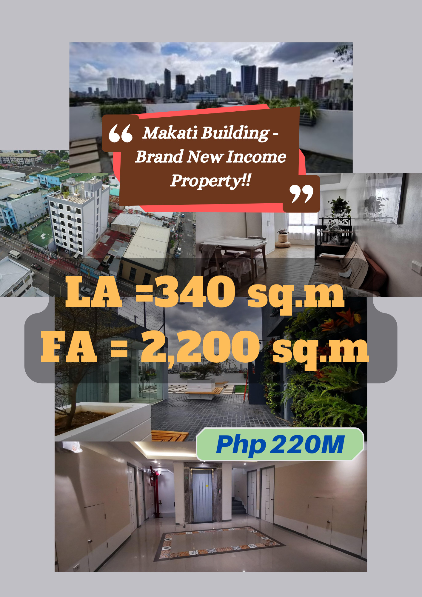 Makati Building – Brand New Building with Income Property for Sale‼️