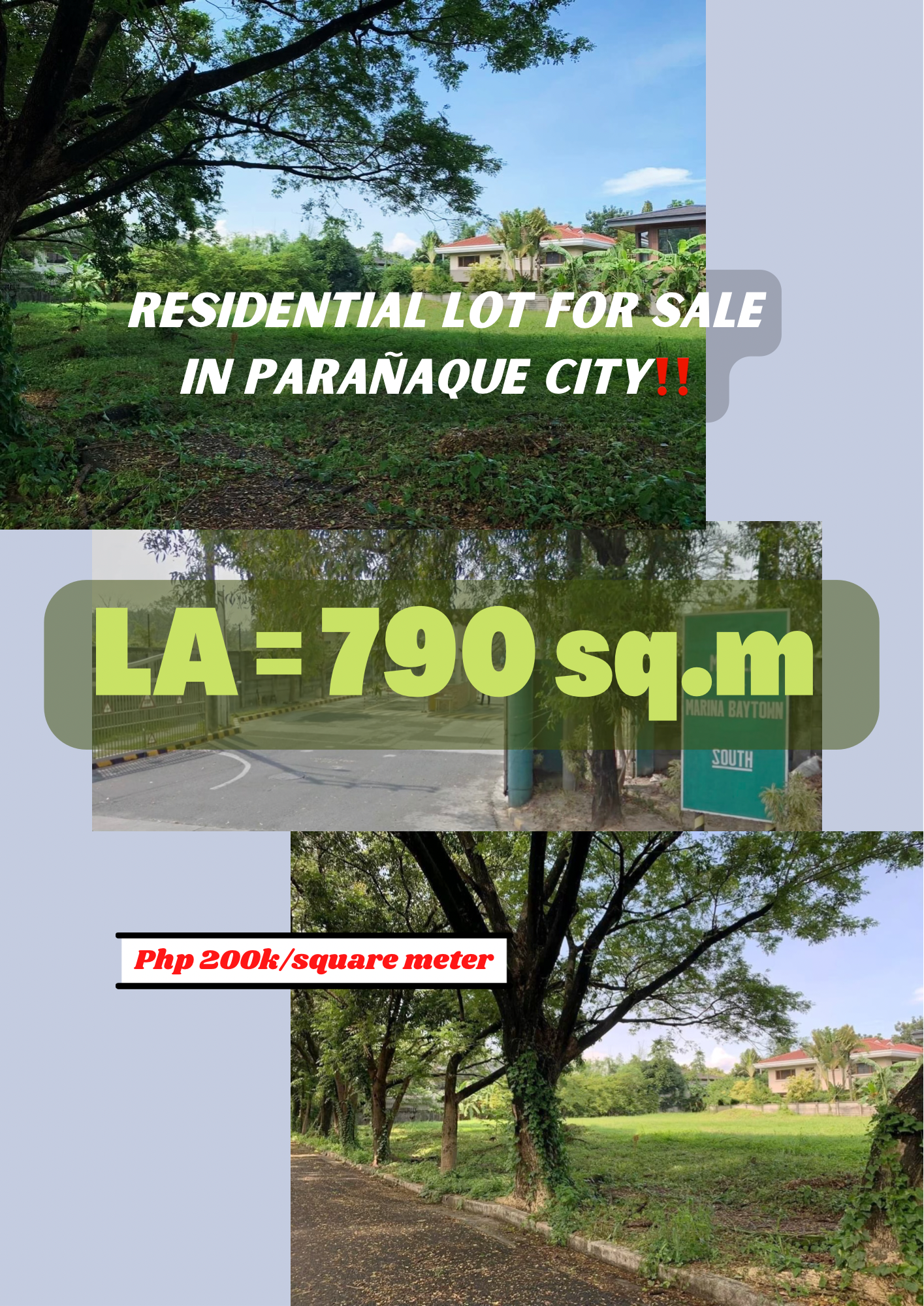 RESIDENTIAL LOT FOR SALE in Marina Bay South, Parañaque City‼️