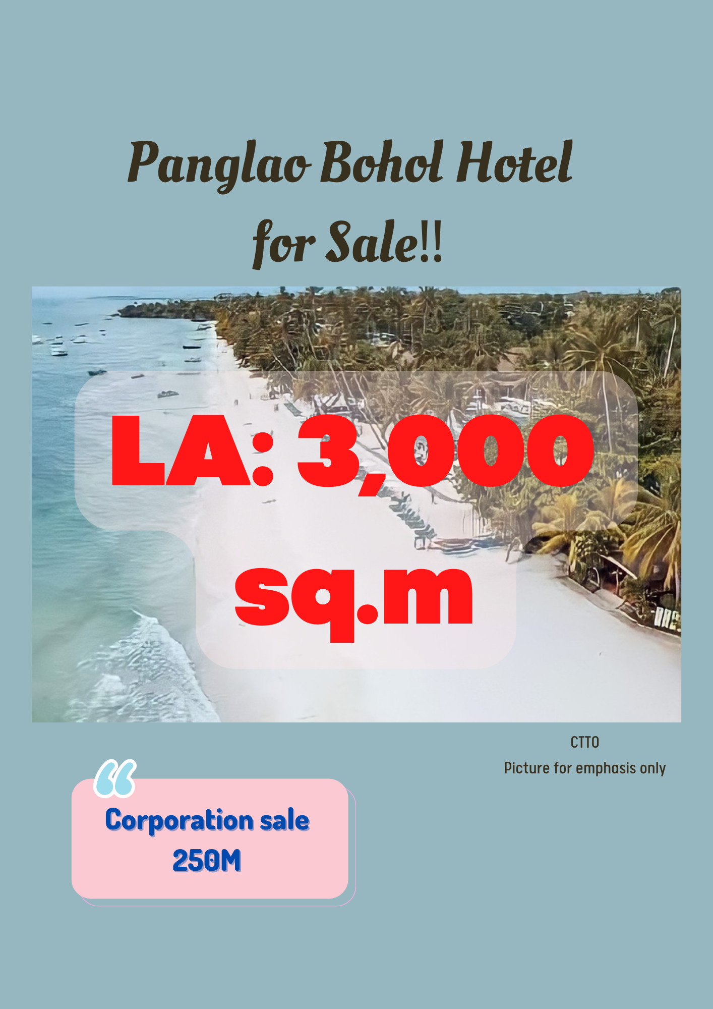 Panglao Bohol Hotel for Sale 2  star Boutique Hotel‼️