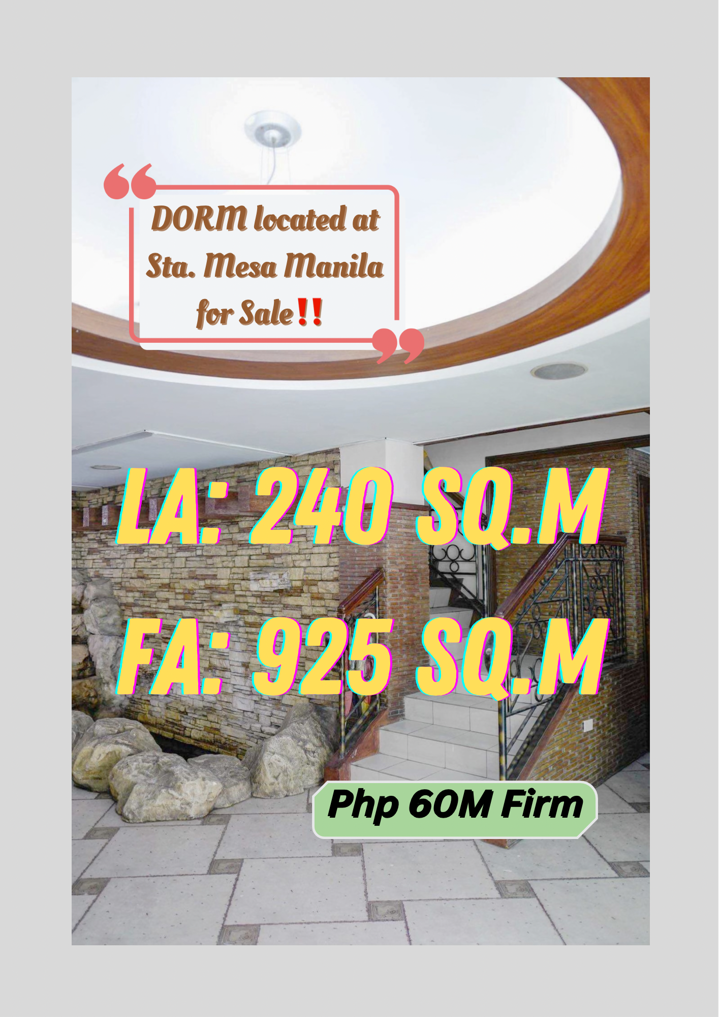 DORM located at Sta. Mesa Manila for Sale with 925 sq.m‼️
