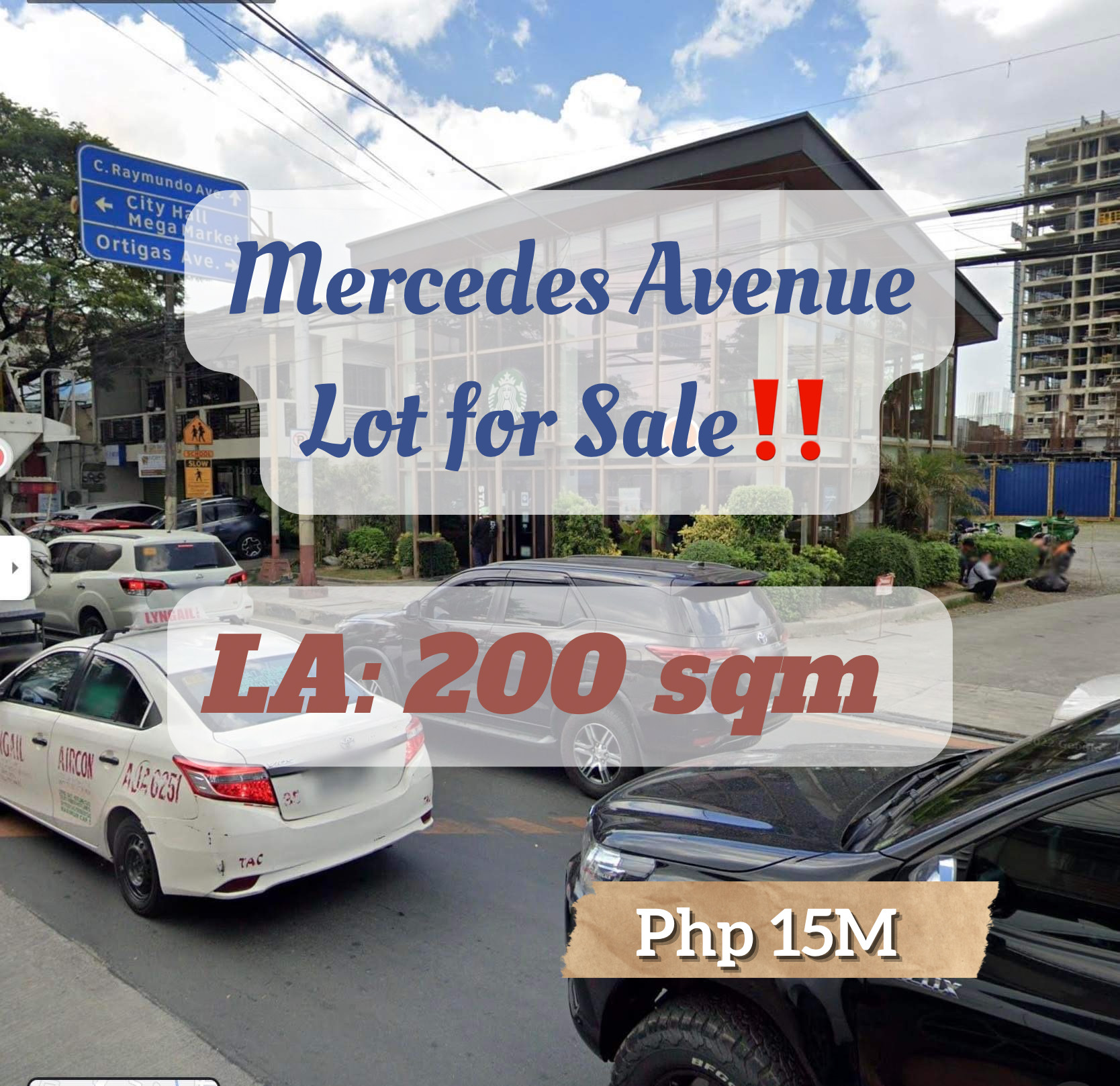 Mercedes Avenue, Pasig Lot for Sale @ 15,000,000.00‼️