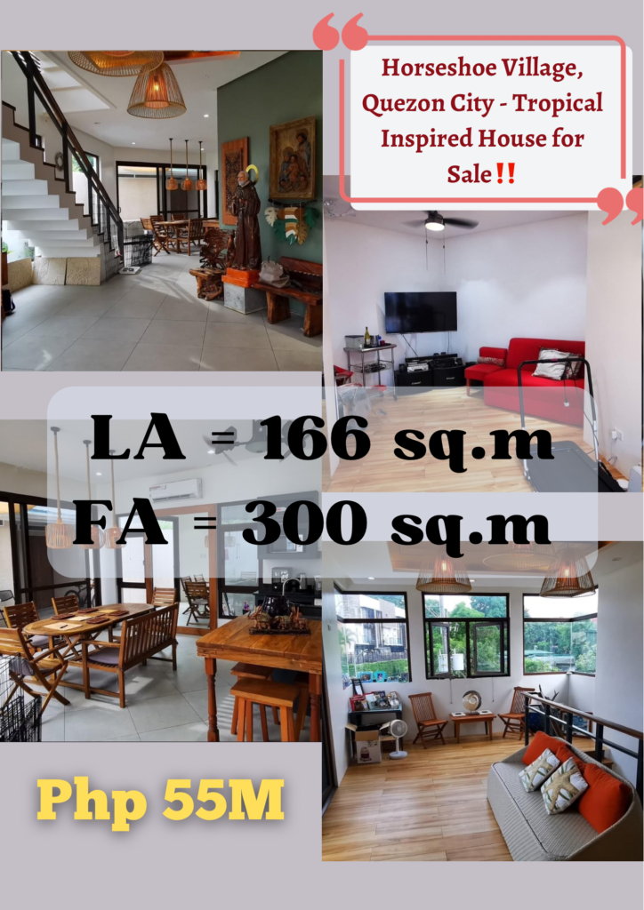 Horseshoe Village, Quezon City Tropical Inspired House for Sale‼️