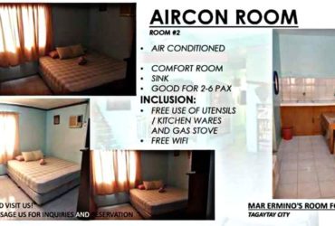 Room for rent in Tagaytay City overnight 800-2200