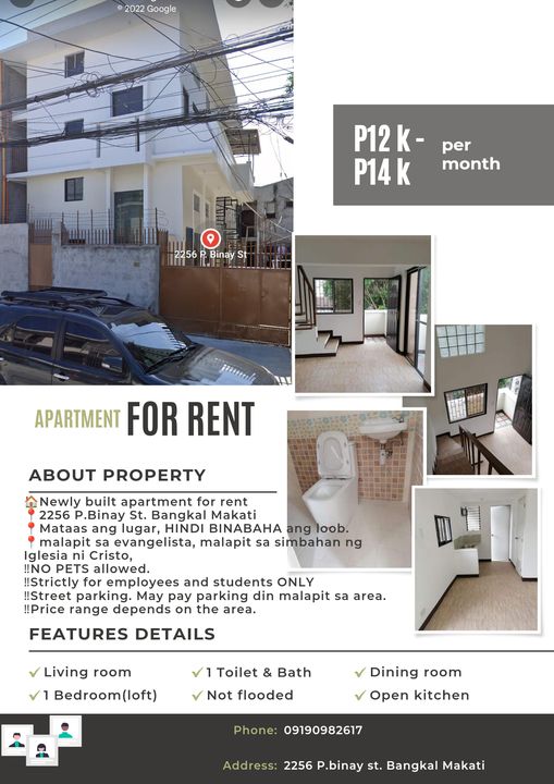 Newly built apartment for rent in Bangkal Makati