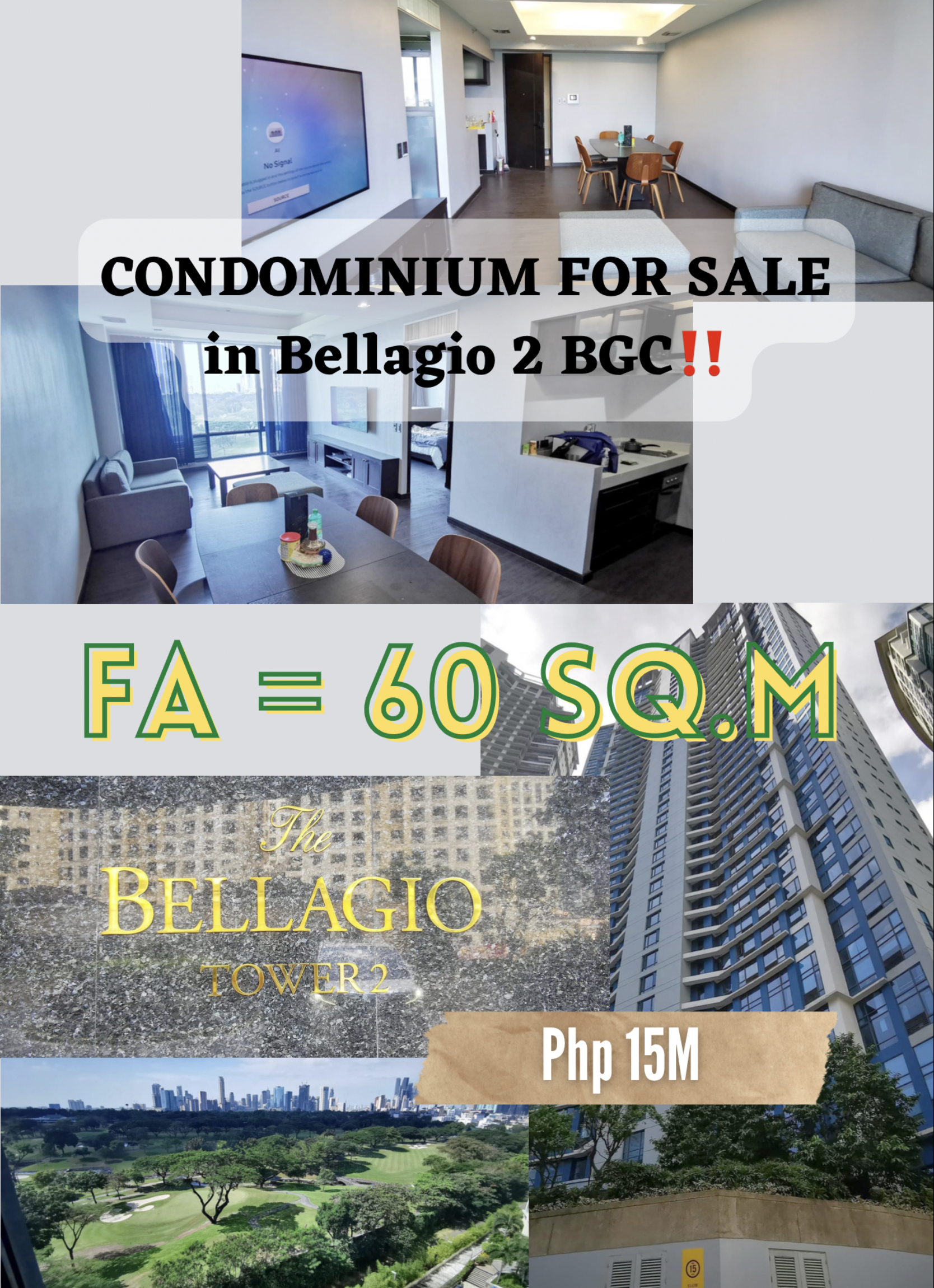 CONDOMINIUM FOR SALE in Bellagio 2 BGC, Taguig‼️