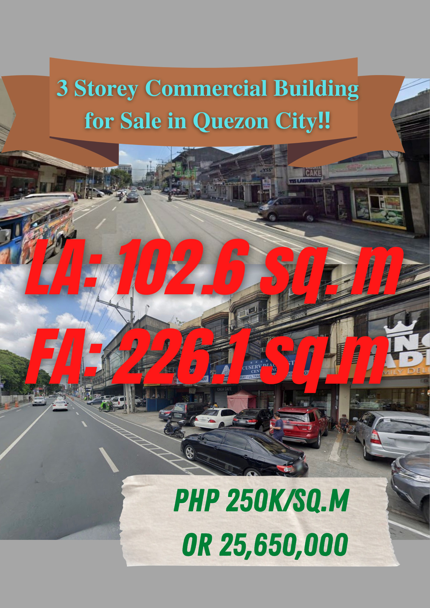 3 Storey Commercial Building for Sale in Quezon City‼️