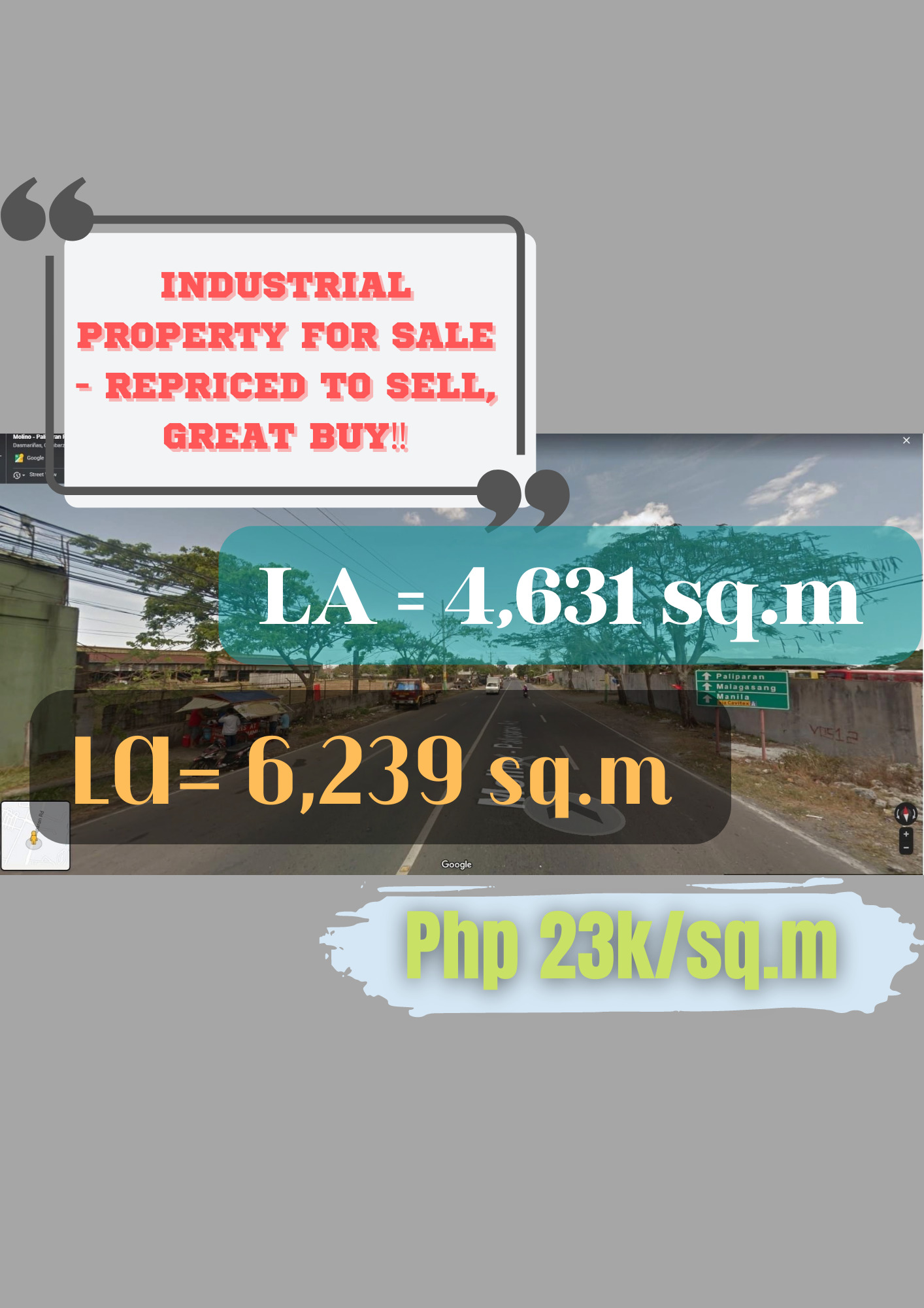INDUSTRIAL PROPERTY FOR SALE – REPRICED TO SELL, GREAT BUY‼️