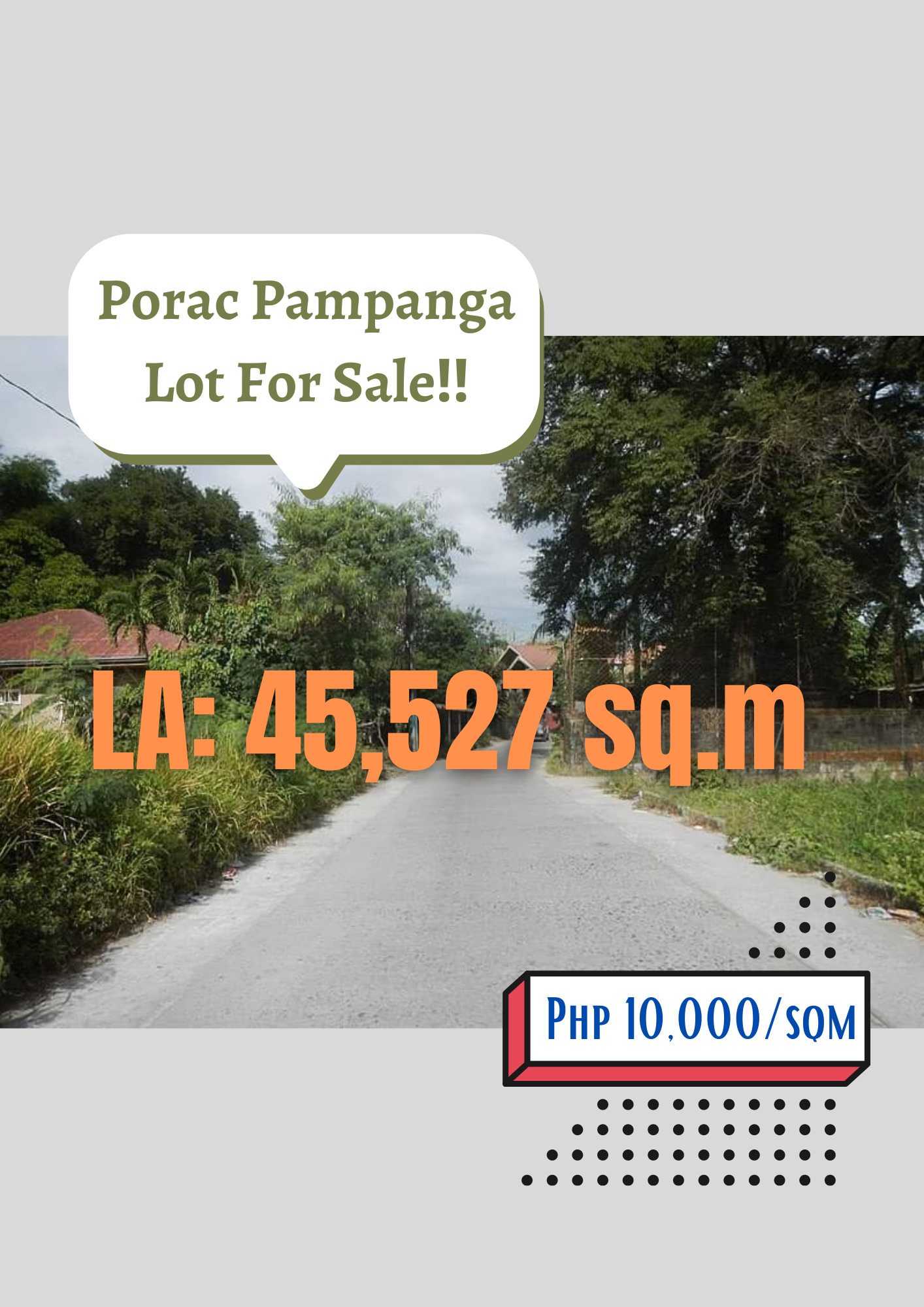 Porac Pampanga, Barangay Cangatba –  Lot For Sale‼️