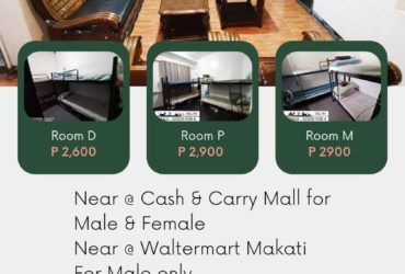 Male and female bedspace for rent near RCBC, Guadalupe, and MOA