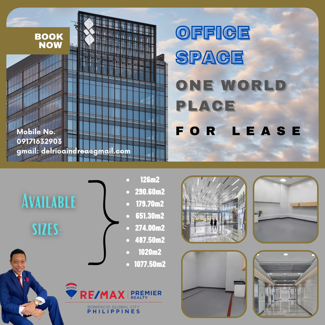 Office Space for Lease in One World Place, BGC, Taguig‼️