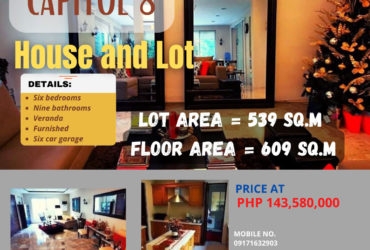 HOUSE AND LOT FOR SALE in Capitol 8, Pasig City‼️