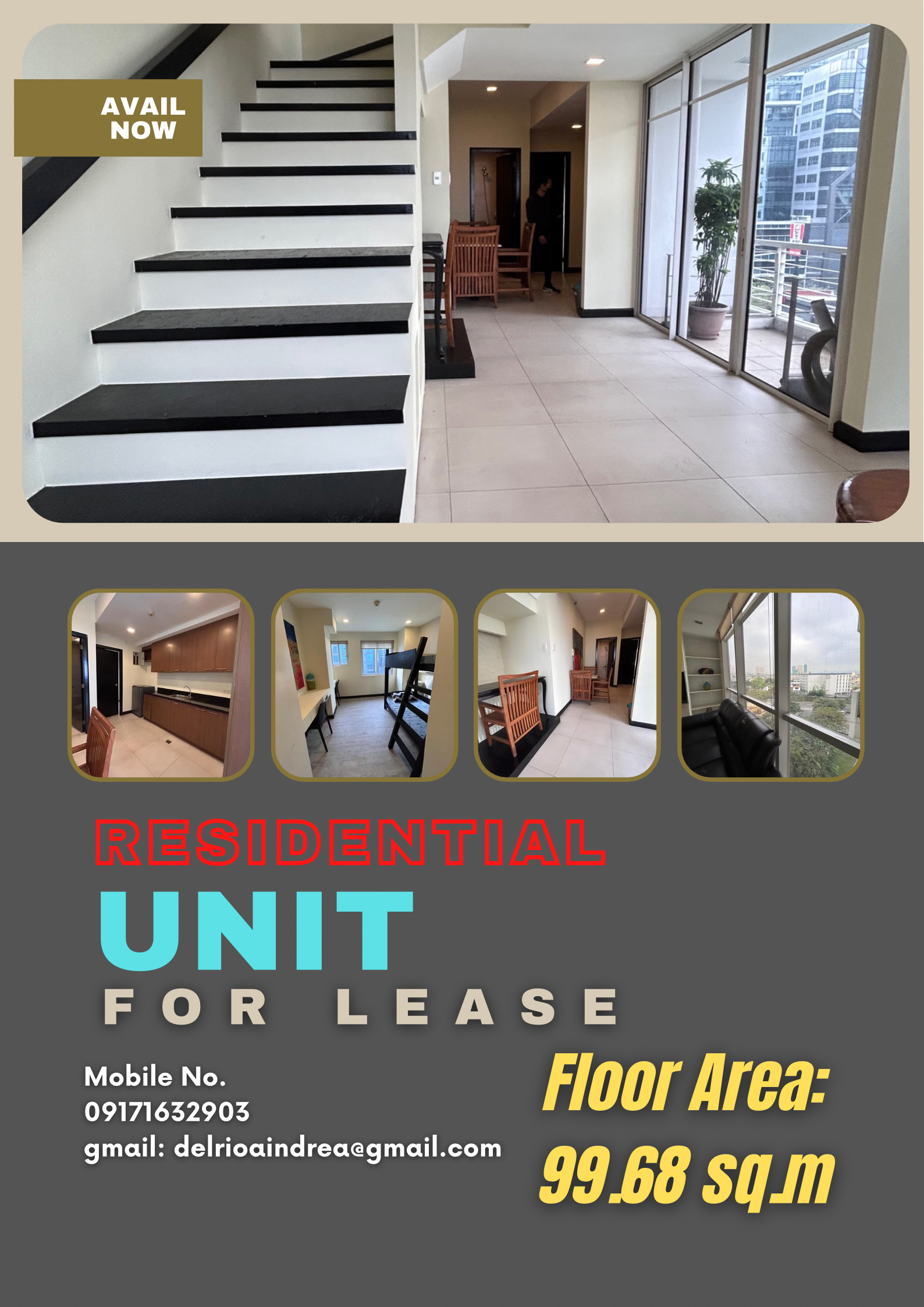 Residential Unit for Lease in W Tower Residences‼️