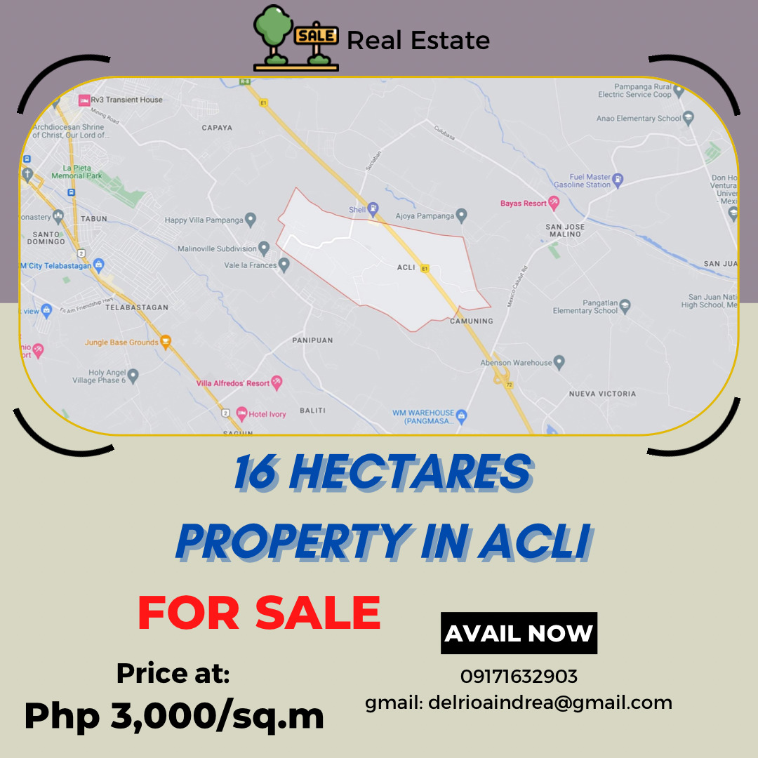 16 hectares Property in Acli, Mexico Pampanga for Sale‼️