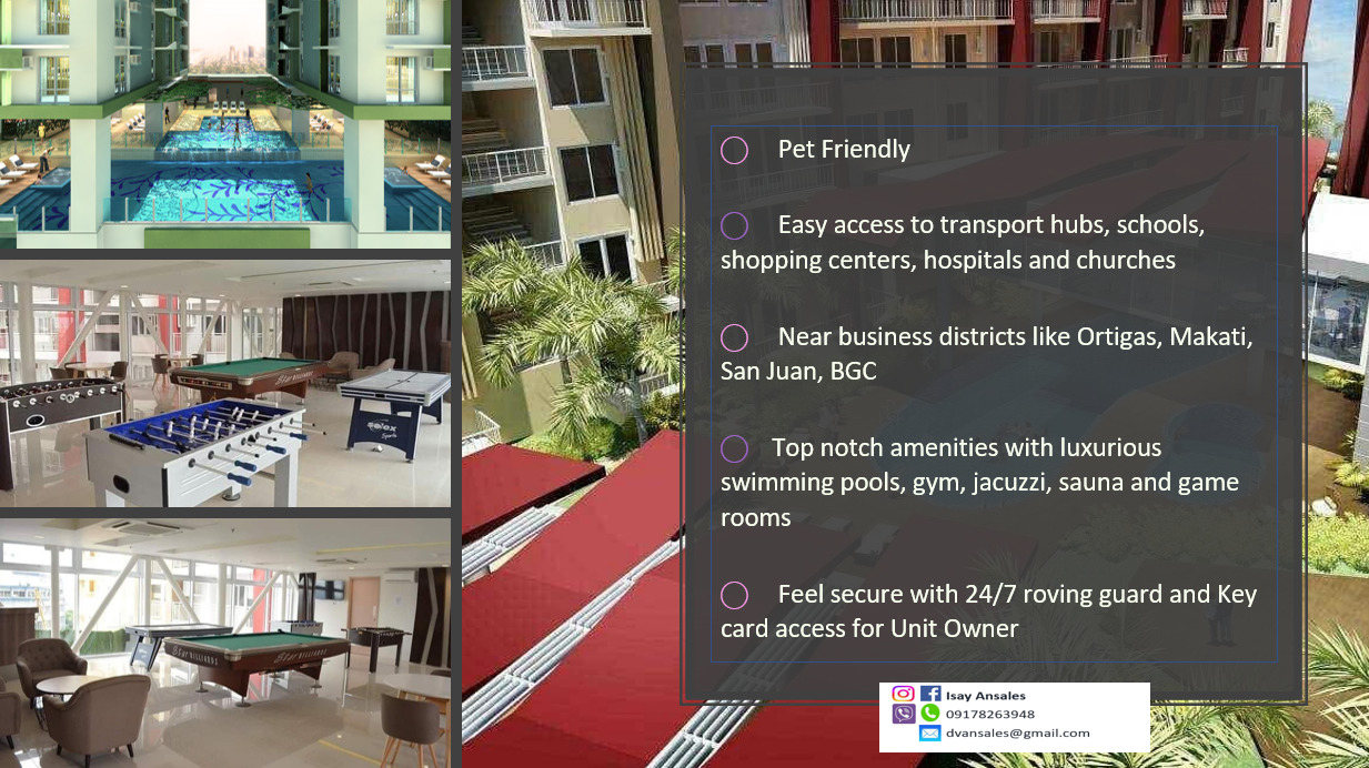 Pet Friendly Condo in Mandaluyong City for sale or for rent