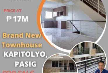 Kapitolyo, Pasig – Brand New Townhouse for Sale‼️